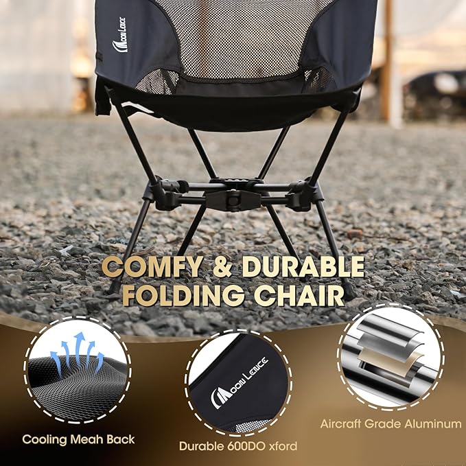 MOON LENCE Camping Chair Portable Backpacking Chair - The 4th Generation Ultralight Folding Chair - Compact, Lightweight Foldable Chairs for Hiking Mountaineering Beach (Green)