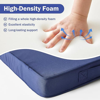 IPYNBAP Outdoor Cushions, Outdoor Chair Cushions 19x19x3 Inch, Cushions for Outdoor Furniture with Removable Cover, Waterproof & Fade Resistant Outdoor Seat Cushions for Patio, Lawn, Navy Blue
