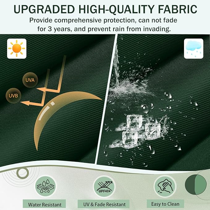 2/3 Seater Swing Replacement Cushion, Waterproof Porch Swing Cushions with Backrest, Thickened Bench Cushions for Outdoor Furniture, for Outdoor Patio Swing (Dark Green, 71 * 40in)