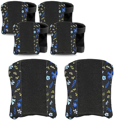 5 Pack Garden Knee Pads for Women, Lightweight Waterproof KneePads for Gardening, Anti Slip Leather Foam Padding Kneeling Pads for Flooring and Carpet Cleaning, House work, Gardening Maintain, Knee Protector, Blue Flower