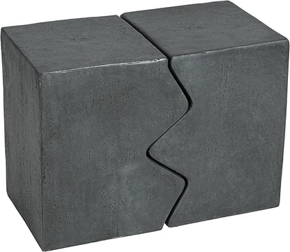 Christopher Knight Home Loire MGO Outdoor Side Table Set of 2, Concrete Indoor/Outdoor Nesting Coffee Table, Multi-Purpose Patio End Table, No Assembly, Stone Gray