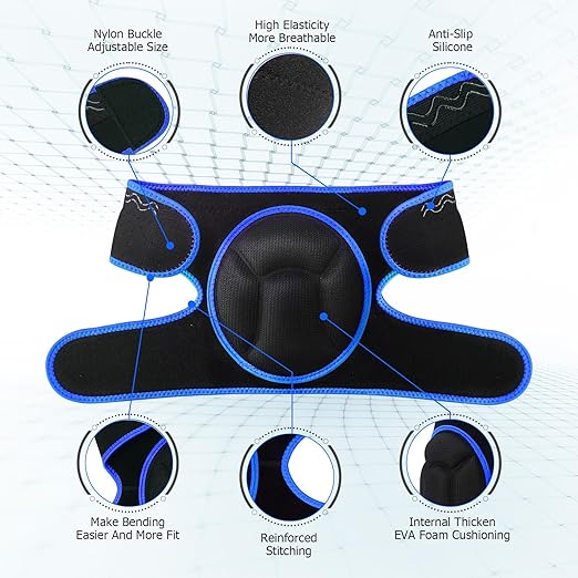 Knee Pads, Thick Sponge Anti-slip, Collision Avoidance Knee Pads, for Running, Mountaineering, House Working,Gardening Maintain (Blue, X-Large)