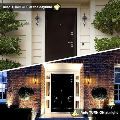 Large Dusk to Dawn Outdoor Wall Light for Garage, 23 Inch Bronze Exterior Wall Lantern Sconce for Porch, Waterproof Aluminium Light Fxitures for Outside House, Entryway, Front Door