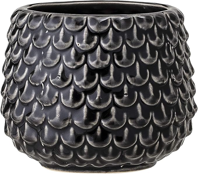 Bloomingville Stoneware Flower Pot Pinecone, Planter, 3,75'', Black