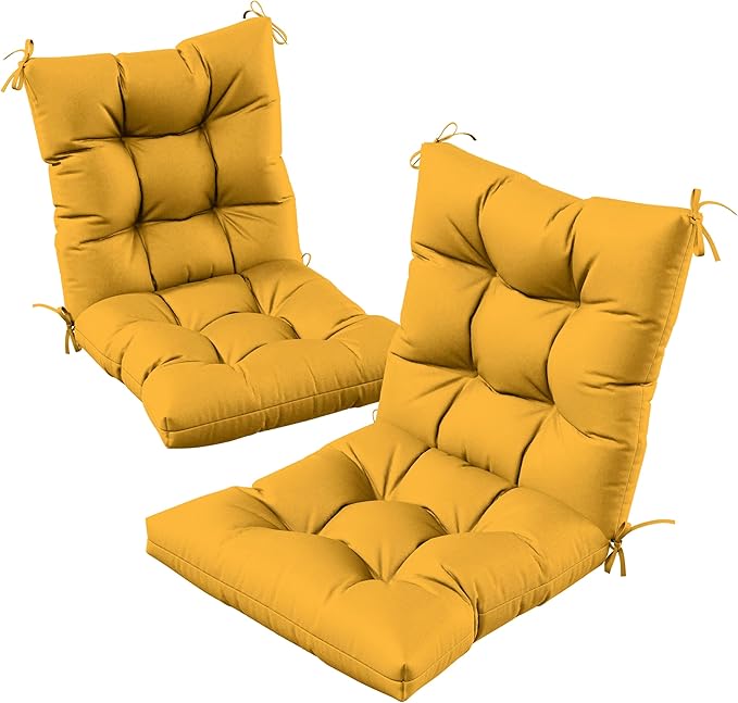 Patio Seat&Back Chair Cushions for Outdoor Furniture，Comfortable Cushions for Rocking/Dining/Lawn Chair-Set of 2