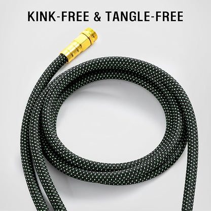 HBlife 25ft Garden Hose, Non Expandable Garden Hose with 10 Function Sprayer Nozzle, Flexible Lightweight Water Hose for Yard, Lawn, Car Wash and Outdoor