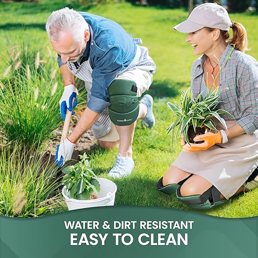 Garden Guru Cushioned Gardening Knee Pads with Adjustable Straps - Soft Inner Liner, Ultra Comfort Padding, Garden Kneelers for Yard Work, Cleaning, Household Chores, Roofing, and More (2 Pack)