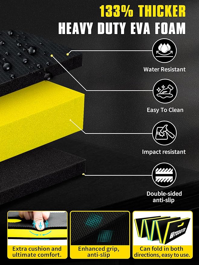 1.2" Extra Thick Foldable Kneeling Pad with Handle & Storage Belt, 5 Fold Multi-Use Comfortable EVA Foam Cushion Mat for Workshop Repairing,Gardening,Yardwork,Camping,Fitness,47.3x17.3x1.2