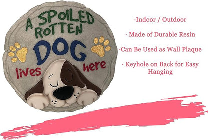 Spoontiques - Garden Décor - Spoiled Rotten Dog Stepping Stone - Decorative Stone for Garden (Pack of 10)