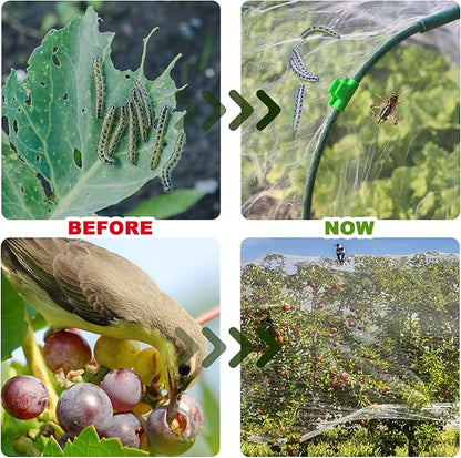 Garden Netting Kit 10×30 FT Ultra Fine Mesh Plant Protection Cover with 6 Sets Garden Hoops & 36 Clips, Garden Netting for Raised Beds, Physical Pest Barrier Netting for Vegetable Gardens & Row Covers