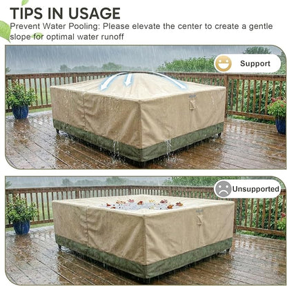 COWVIE Rectangular Outdoor Furniture Cover for Sectional Sofa Set, 600D Waterproof Patio Set Cover for Lawn General Purpose Table and Chairs, 140''L x 88''W x 32''H