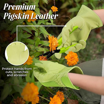 HANDLANDY Women Safety Work Gloves Utility Touch Screen Working Grip Glove for Yardwork Gardening Breathable Mechanic Gloves