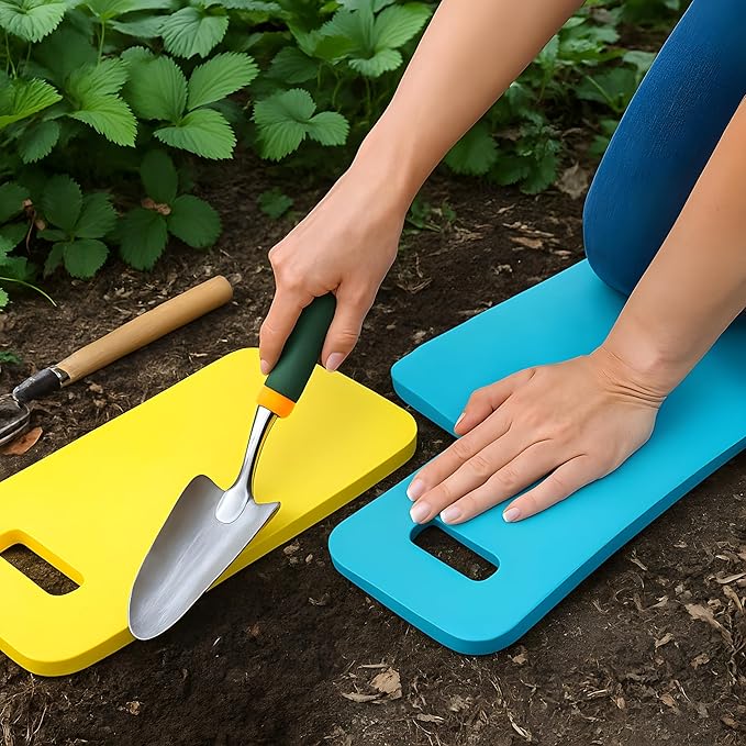 Bexter Foam Garden Kneeling Pads (2-Pack) – Thick, Lightweight Cushion for Gardening, Cleaning, Exercise – 15.75'' x 7'' x 0.68'' – Assorted Colors: Blue, Pink, Yellow, Green