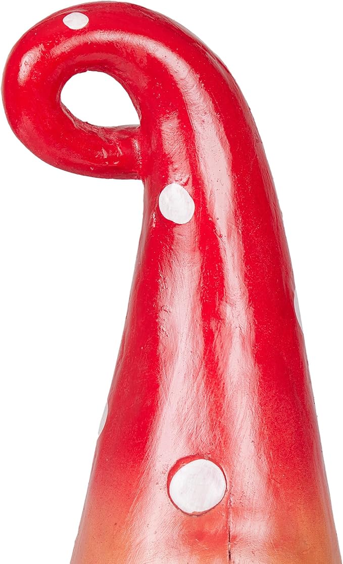 Alpine Corporation 17” Tall Outdoor Garden Gnome Yard Decoration - See No Evil Statue - Gnome with Red Polka Dot Hat – Durable, Weatherproof Decor for Patio & Deck