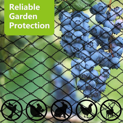 15x40ft Bird Netting, 1/2 inch Mesh, Heavy Duty Garden Netting for Fruit Trees, Blueberry Bushes, Vegetables, Extra Strong Woven Mesh Against Birds, Deer, Squirrels, Poultry and Other Animals