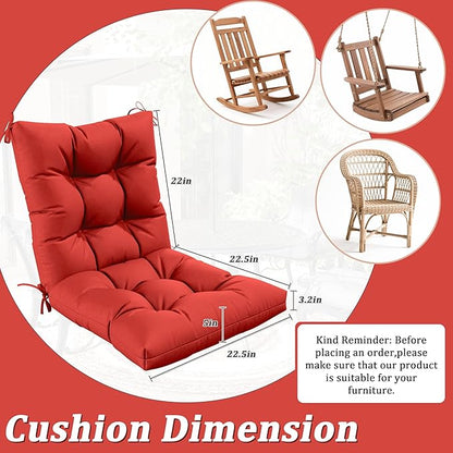 Patio Seat&Back Chair Cushions for Outdoor Furniture，Comfortable Cushions for Rocking/Dining/Lawn Chair-Set of 4
