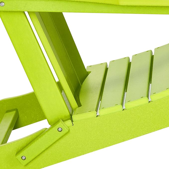 WestinTrends Malibu Malibu Outdoor Folding Poly Adirondack Chair (Set of 8), Lime
