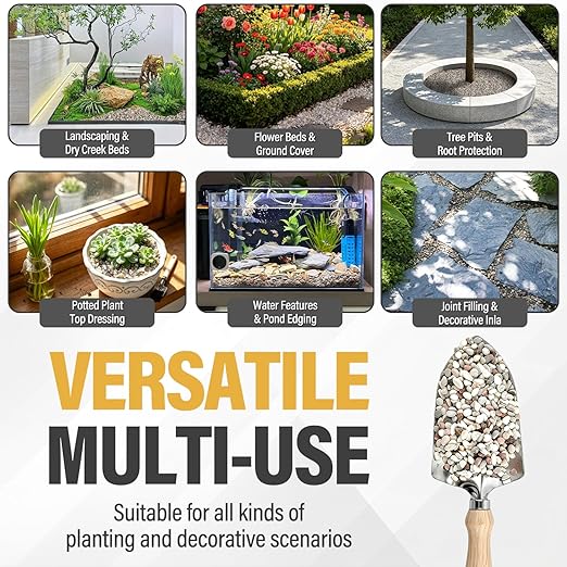18lb Succulent and Cactus Gravel Pebbles, 1/5 Inch Mixed Color Natural Rocks for Fish Tank, Indoor Plants, Aquarium, Vases, Landscaping
