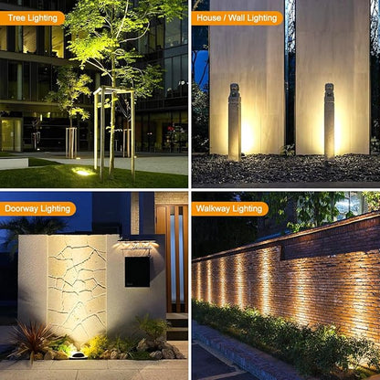 Angle-Adjustable Inground Light for Gardens-Outdoor LED Well Lights,Landscape Pathway In-Ground Lighting Fixtures,Buried lamp,Low Voltage,IP65, Stainless Steel(24 Watts)