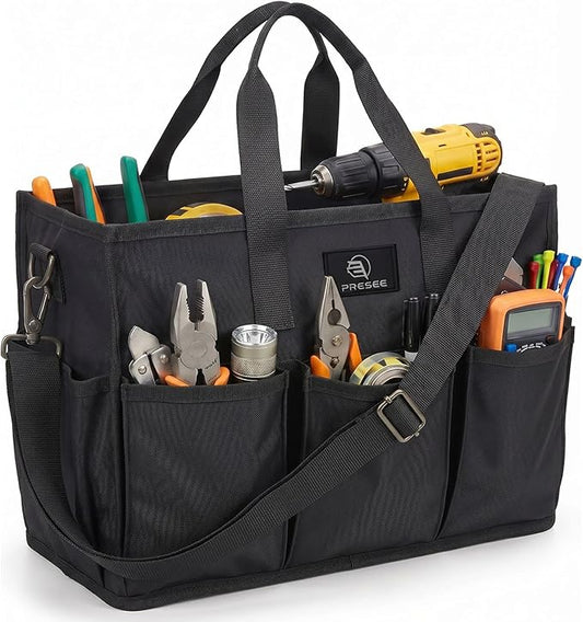 Heavy Duty Canvas Gardening Tote Bag with Pockets, Large Capacity Tool Organizer for Garden Tools, Portable Utility Bucket Carrier for Women Men, Outdoor Planter Caddy for Florist Supplies