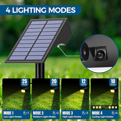 Solar Spot Lights Outdoor Waterproof IP65, Bright LEDs Solar Landscape Lighting for Outside Garden Yard, Solar Powered Spotlights for Accent Uplighting Backyard Statue Palm Tree, 2 Pack/Warm