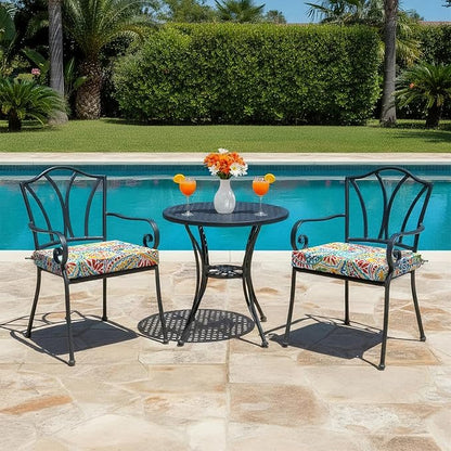 LVTXIII Outdoor Chair Cushions, Fade-Resistant Patio Furniture Cushions Outdoor Chair Pads with Ties for Dining Chairs and Garden Furniture Use, 22"x22"x3" Pack of 2, Paisley Multi