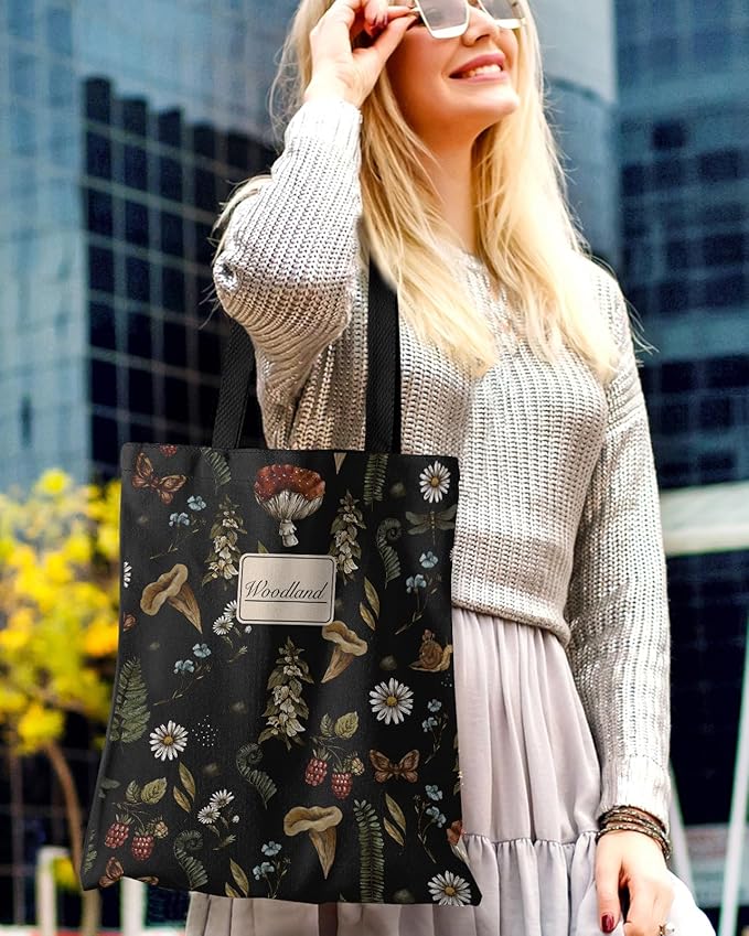 Miss Adola Aesthetic Canvas Tote Bag for Women - Sturdy Cloth Cotton Totes Bag with Pattern Shoulder Bag