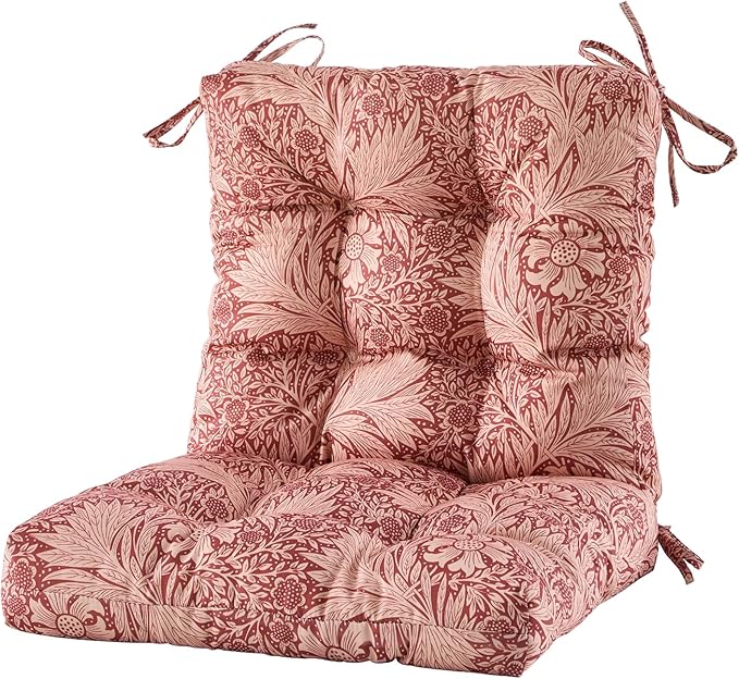 ARTPLAN Seat/Back Outdoor Chair Cushion,Set of 4 Patio Chair Cushion with Tie,Tufted Replacement for Patio Furniture,40x20x4 Inches,4 Count,Floral
