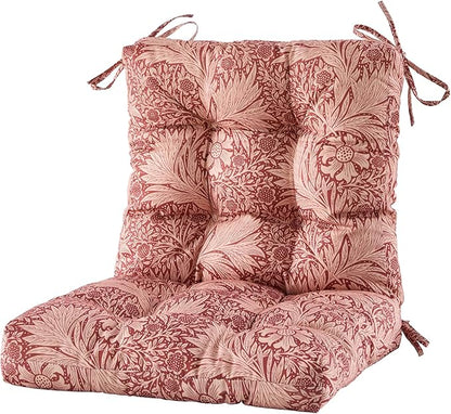 ARTPLAN Seat/Back Outdoor Chair Cushion,Set of 4 Patio Chair Cushion with Tie,Tufted Replacement for Patio Furniture,40x20x4 Inches,4 Count,Floral