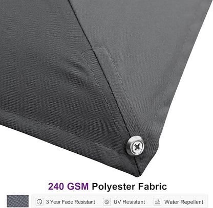 PURPLE LEAF 12' X 9' Rectangle Patio Umbrella Large Outdoor Aluminum Offset Umbrella with 360-degree Rotation Cantilever Umbrella for Garden Deck Backyard Pool Grey