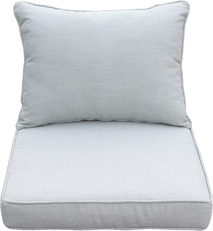 Generic Outdoor Patio Furniture Replacement Cushions,25X25X5 Inch Deep Seat Chair Seat Back Cushion Set,All Weather Breathable Sectional Cushions for Patio Furniture Couch Loveseat,Light Gray Grey