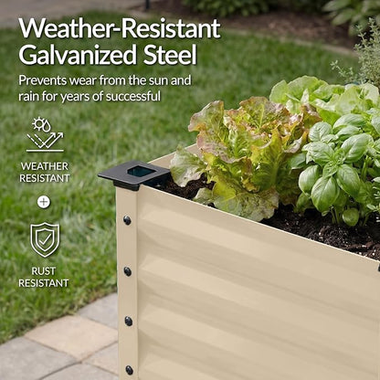 Best Choice Products 72x24x30in Non Toxic Galvanized Raised Garden Bed, Metal Elevated Planter Box, Vegetable Garden, 100% Non Toxic Materials - Beige