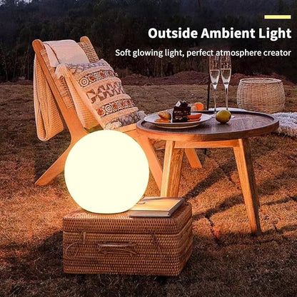 8-Inch 16 Color Changing LED Ball Lamp, IP68 Waterproof Led Glowing Orb Lights with Remote Control and Timer for Pool Garden Yard Home Party Decor