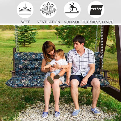 Replacement Cushions for Swing, Swing Cushions 3 Seater Replacement, Waterproof Thicken Washable Pad Cushion for Outdoor Indoor Furniture Swing Patio (Hummingbird, 40x71 inch)