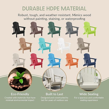 WestinTrends Malibu 4-Piece Set Outdoor Folding Poly Adirondack Chair, Sand
