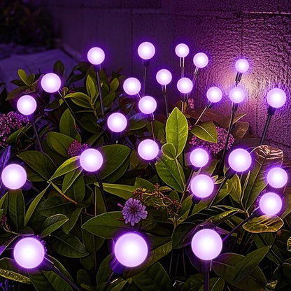 NBQQ Solar Garden Lights Outdoor, Waterproof Solar Powered Lights for Yard Pathway Patio, Swaying Lawn Decor as Gardening Gifts for Women Holiday (Purple, 2 Pack)