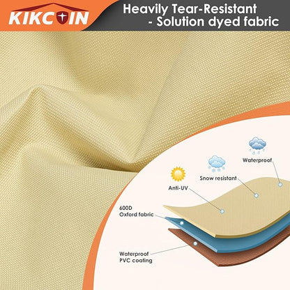 Extra Heavy Duty Patio Furniture Covers - 3 Layer Waterproof Outdoor Furniture Covers for 6-10 Seat Patio Furniture Set - All Seasons Protection - 126"L x 84"W x 28"H