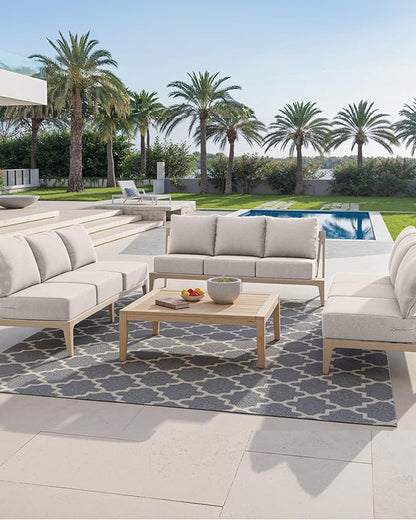Luxury 24x24x6 Inch Outdoor Chair Cushions Set of 4 - Heavy Duty Water-Resistant Comfortable Cushion for Patio Furniture Set Dining Gliding Rocking Chairs Loveseat L-Shape Sofa - Beige