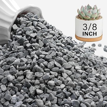 NUPICK 12 lbs Pebbles for Indoor Plants, 3/8 Inch Pea Gravel for Fish Tank, Decorative Rocks for Succulent, Natural River Stones for Vases, Cactus, Landscaping, Bird Bath, Aquarium, Grey