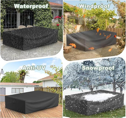 Patio Furniture Covers Waterproof for Coffee Table Cover, Heavy Duty Durable Rectangular Outdoor Coffee Table Cover, 48L x 28Wx 13H inches, Black