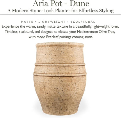 Everleaf Aria Planter Pot Small, Lightweight Modern Decorative Pot for Faux Trees & Indoor Plants, Ultra-Light Matte Finish Planter for Living Room Decor Color Dune