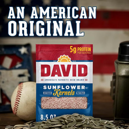 DAVID Sunflower Kernels, Original Flavor, 8.5 oz. (Pack of 12)