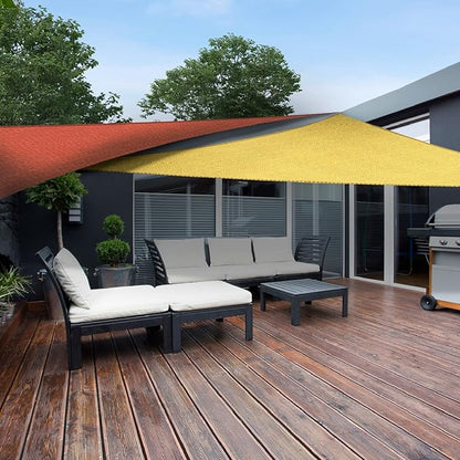 AsterOutdoor Sun Shade Sail Triangle 16' x 16' x 22.64' UV Block Canopy for Patio Backyard Lawn Garden Outdoor Activities, Sand