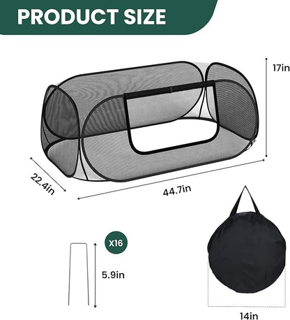2-Pack Raised Garden Bed Covers, 45" x 22" x 17" Mesh Crop Cage, Pop-Up Plants Cover with 30% Shade Cloth for Seedlings Vegetables Fruits Flowers, Protects Against Birds Animals Pests with 16 Stakes