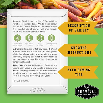 Fall Vegetable Seeds Collection - 8 Packs of Non-GMO Heirloom Cool Weather Seed Varieties for Planting Vegetables | Autumn & Indoor Gardening Variety Pack - Survival Garden Seeds