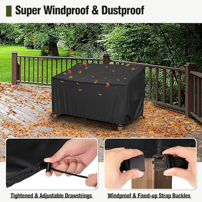 MR.COVER 3-Seater Outdoor Couch Cover Waterproof, Patio Furniture Cover for Sofa, Heavy Duty Outdoor Sofa Covers, Polyester & Double-Stitched Seams, Fits up to 87" W x 37" D x 35" H, Classic Black