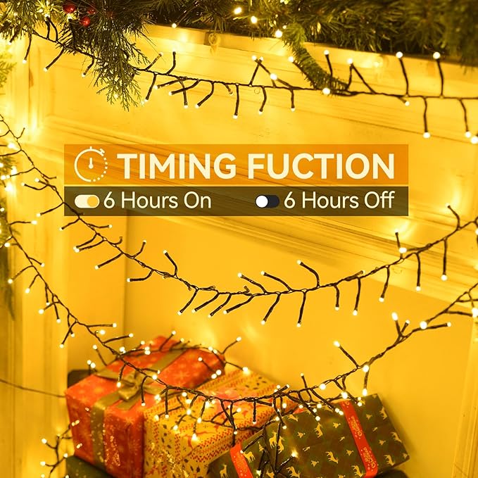 500 LED Warm White Christmas Lights: 49Ft Twinkle Lights for Christmas Tree with Remote - Waterproof Fairy Lights Firecracker Plug in String Lights for Garden Wedding Party Indoor & Outdoor Use