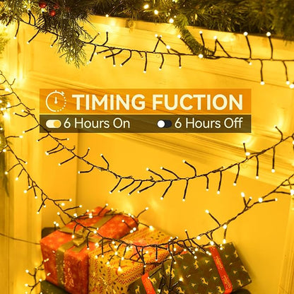 Dailyart 300 LED Warm White Christmas Lights: 36Ft Remote Control Fairy Lights with Timer - Waterproof Fairy Lights Firecracker Plug in String Lights for Garden Wedding Party