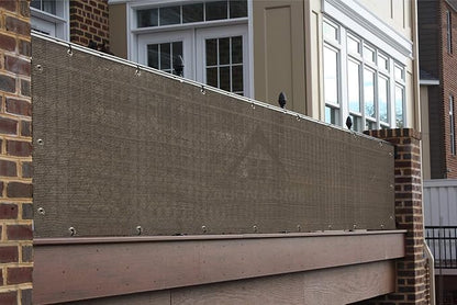Alion Home Elegant Privacy Screen Windscreen Mesh for Backyard Deck, Patio, Balcony, Fence, Pool, Porch, Railing (5' x 10', Brown)