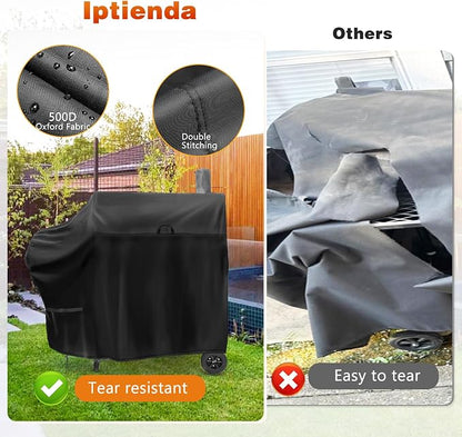 Grill Cover for Royal Gourmet CC1830FC Charcoal Grill Offset Smoker, 46inch Outdoor Heavy Duty BBQ Grill Cover Waterproof-46 L x 28" W x 48" H